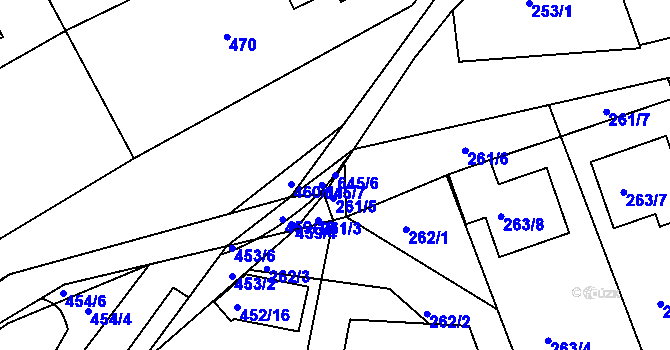 Parcela st. 645/6 v KÚ Nedabyle, Katastrální mapa