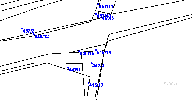Parcela st. 646/14 v KÚ Nedabyle, Katastrální mapa