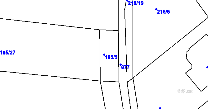 Parcela st. 165/5 v KÚ Nedabyle, Katastrální mapa