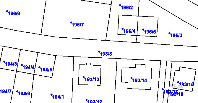Parcela st. 193/5 v KÚ Nedabyle, Katastrální mapa
