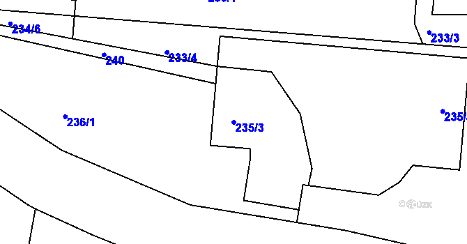 Parcela st. 235/3 v KÚ Nedabyle, Katastrální mapa
