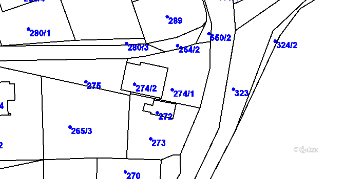 Parcela st. 274/1 v KÚ Nedabyle, Katastrální mapa