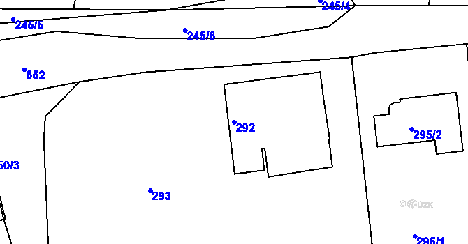 Parcela st. 292 v KÚ Nedabyle, Katastrální mapa