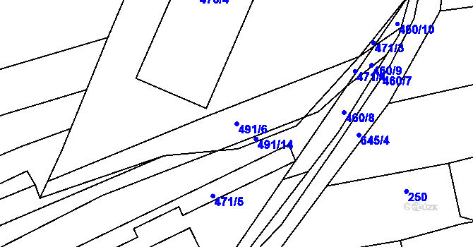 Parcela st. 491/6 v KÚ Nedabyle, Katastrální mapa