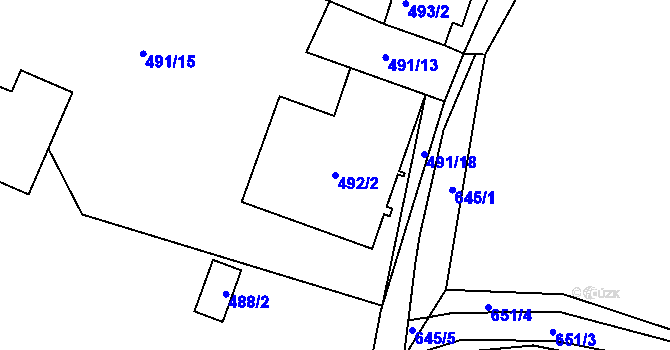 Parcela st. 492/2 v KÚ Nedabyle, Katastrální mapa