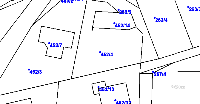 Parcela st. 452/4 v KÚ Nedabyle, Katastrální mapa