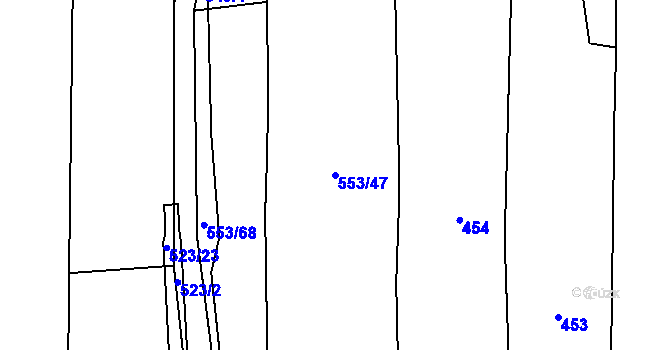 Parcela st. 553/47 v KÚ Nová Ves u Českých Budějovic, Katastrální mapa
