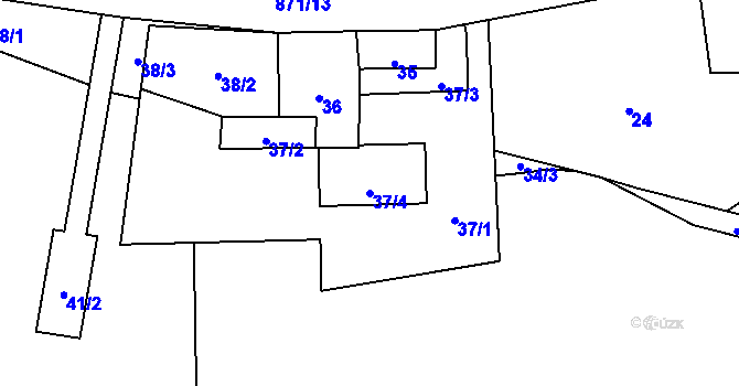 Parcela st. 37/4 v KÚ Nová Ves u Českých Budějovic, Katastrální mapa