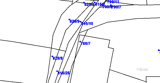 Parcela st. 788/7 v KÚ Nová Ves u Českých Budějovic, Katastrální mapa