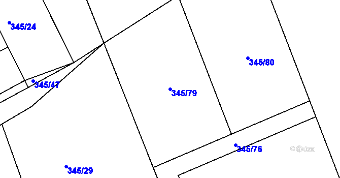 Parcela st. 345/79 v KÚ Nová Ves u Českých Budějovic, Katastrální mapa
