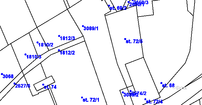 Parcela st. 3089 v KÚ Nedachlebice, Katastrální mapa