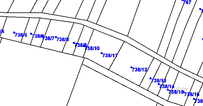 Parcela st. 738/11 v KÚ Nedachlebice, Katastrální mapa