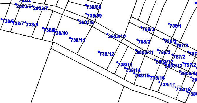 Parcela st. 738/12 v KÚ Nedachlebice, Katastrální mapa
