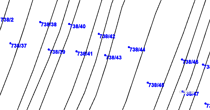 Parcela st. 738/43 v KÚ Nedachlebice, Katastrální mapa