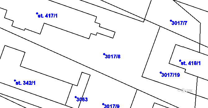 Parcela st. 3017/8 v KÚ Nedachlebice, Katastrální mapa
