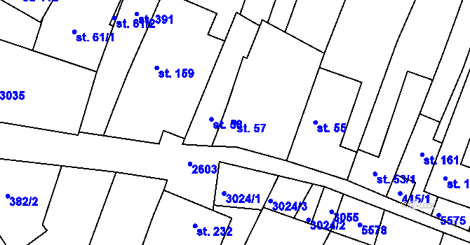 Parcela st. 57 v KÚ Nedachlebice, Katastrální mapa