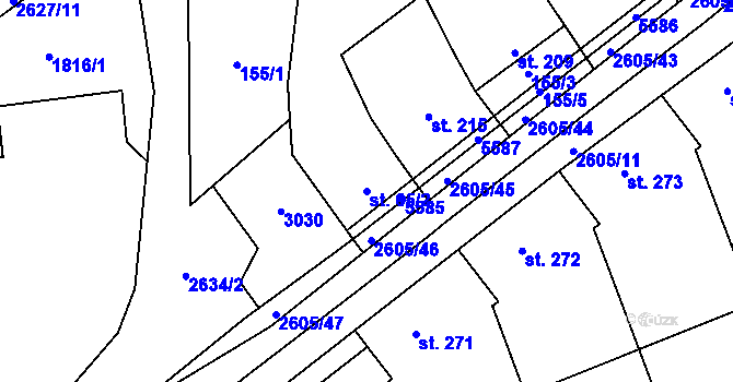 Parcela st. 65/2 v KÚ Nedachlebice, Katastrální mapa