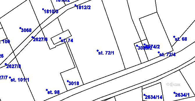Parcela st. 72/1 v KÚ Nedachlebice, Katastrální mapa