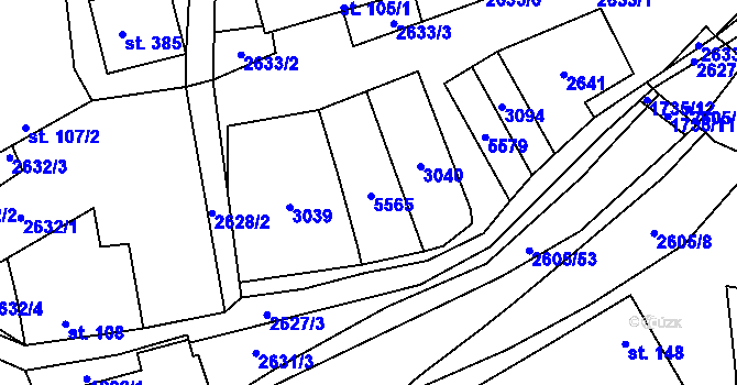 Parcela st. 96/1 v KÚ Nedachlebice, Katastrální mapa