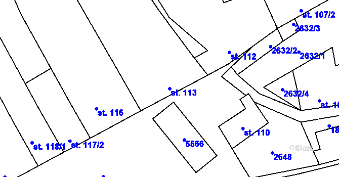 Parcela st. 113 v KÚ Nedachlebice, Katastrální mapa