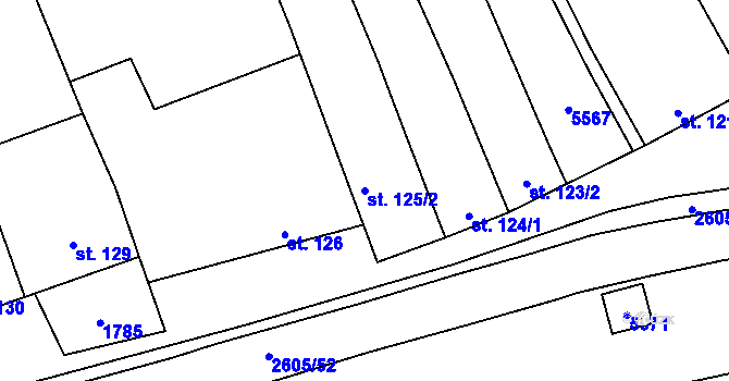 Parcela st. 125/2 v KÚ Nedachlebice, Katastrální mapa