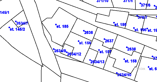 Parcela st. 156 v KÚ Nedachlebice, Katastrální mapa