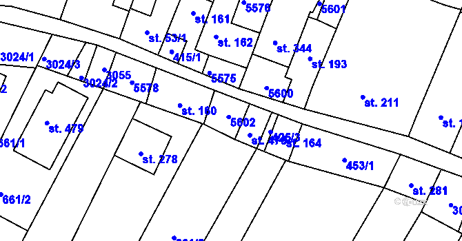 Parcela st. 163 v KÚ Nedachlebice, Katastrální mapa