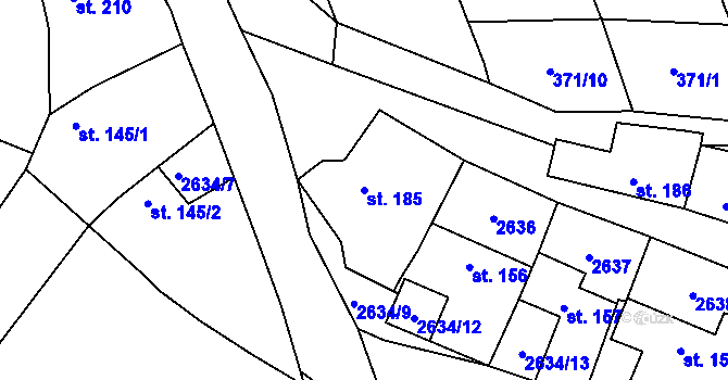 Parcela st. 185 v KÚ Nedachlebice, Katastrální mapa
