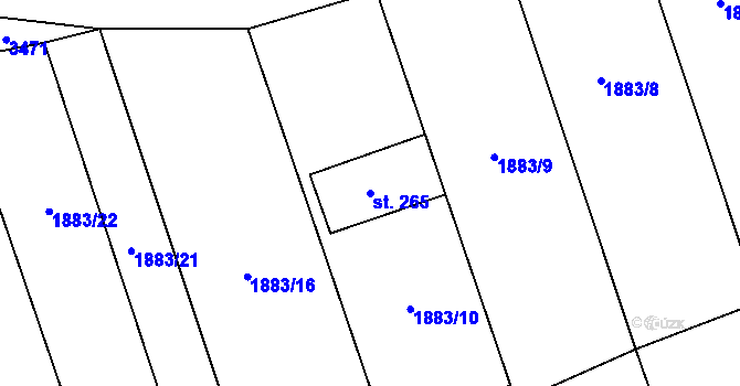 Parcela st. 265 v KÚ Nedachlebice, Katastrální mapa