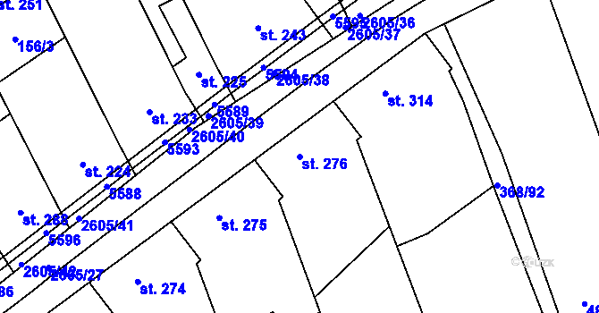 Parcela st. 276 v KÚ Nedachlebice, Katastrální mapa