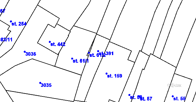Parcela st. 391 v KÚ Nedachlebice, Katastrální mapa
