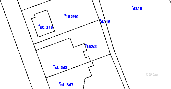 Parcela st. 152/3 v KÚ Nedachlebice, Katastrální mapa