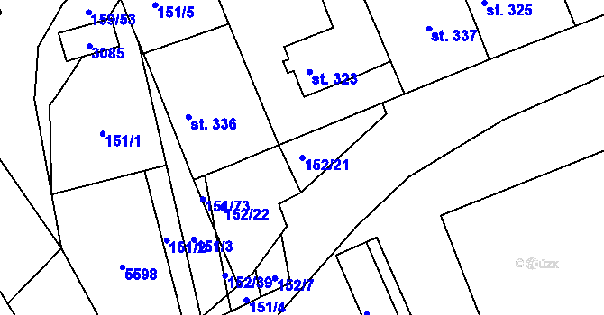 Parcela st. 152/21 v KÚ Nedachlebice, Katastrální mapa