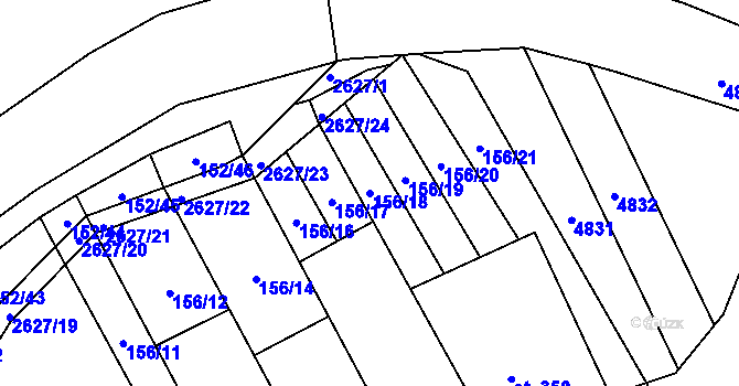 Parcela st. 156/18 v KÚ Nedachlebice, Katastrální mapa