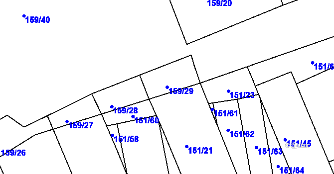 Parcela st. 159/29 v KÚ Nedachlebice, Katastrální mapa