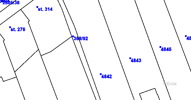 Parcela st. 368/60 v KÚ Nedachlebice, Katastrální mapa