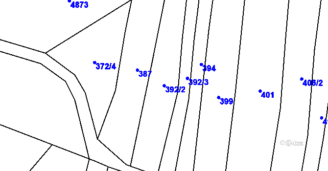 Parcela st. 392/2 v KÚ Nedachlebice, Katastrální mapa