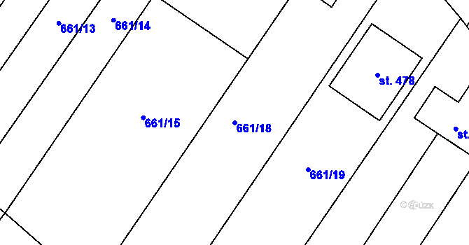 Parcela st. 661/18 v KÚ Nedachlebice, Katastrální mapa
