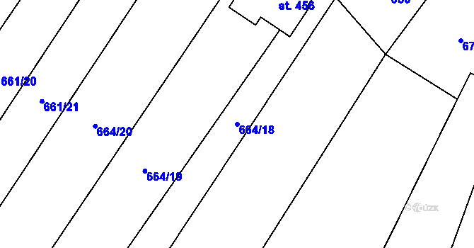 Parcela st. 664/18 v KÚ Nedachlebice, Katastrální mapa