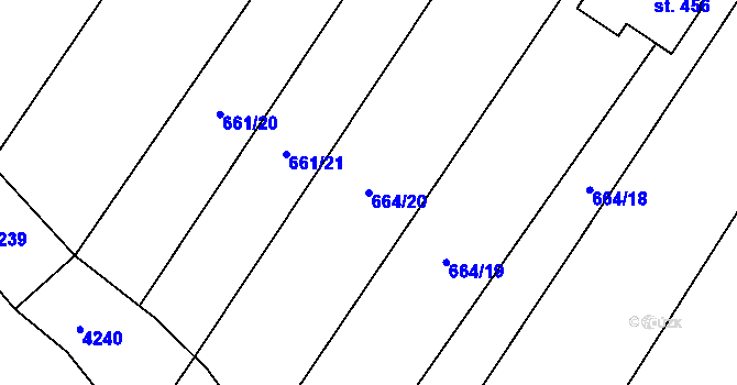 Parcela st. 664/20 v KÚ Nedachlebice, Katastrální mapa