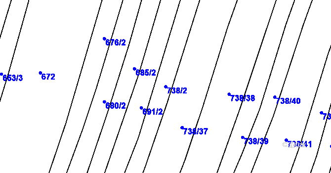 Parcela st. 738/2 v KÚ Nedachlebice, Katastrální mapa