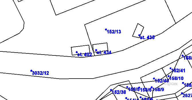 Parcela st. 434 v KÚ Nedachlebice, Katastrální mapa