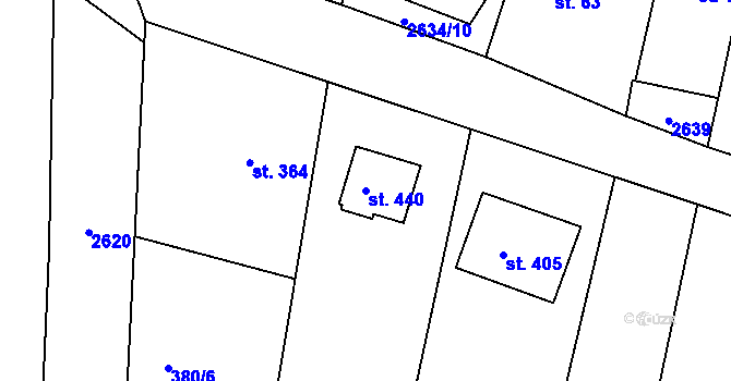 Parcela st. 440 v KÚ Nedachlebice, Katastrální mapa