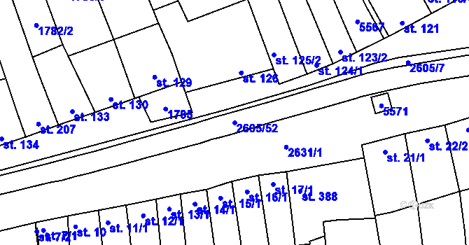 Parcela st. 2605/52 v KÚ Nedachlebice, Katastrální mapa