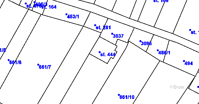 Parcela st. 444 v KÚ Nedachlebice, Katastrální mapa