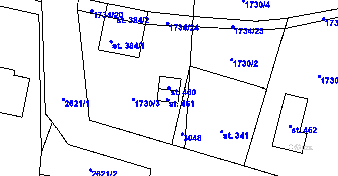 Parcela st. 460 v KÚ Nedachlebice, Katastrální mapa
