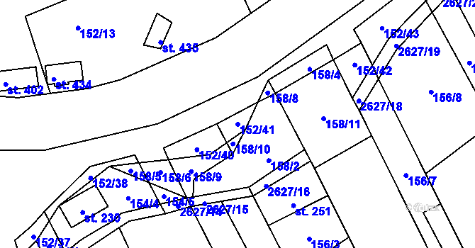 Parcela st. 152/41 v KÚ Nedachlebice, Katastrální mapa