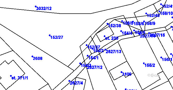 Parcela st. 152/37 v KÚ Nedachlebice, Katastrální mapa
