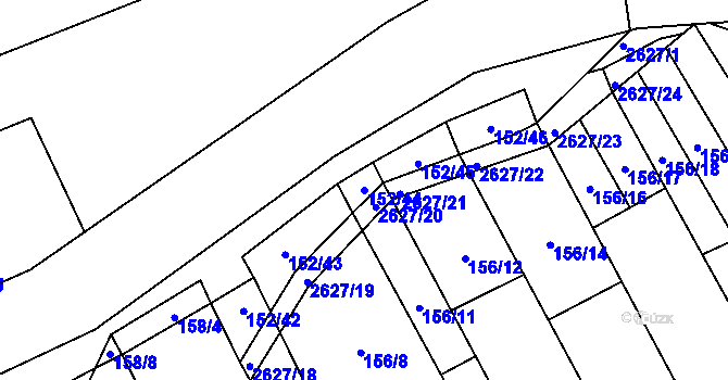 Parcela st. 152/44 v KÚ Nedachlebice, Katastrální mapa