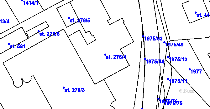 Parcela st. 276/4 v KÚ Nedakonice, Katastrální mapa